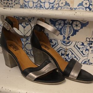 Miz Mooz Black and Silver Heels